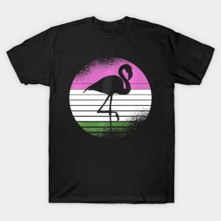 Flamingo Bird Gender Queer Pride Ally T-Shirt